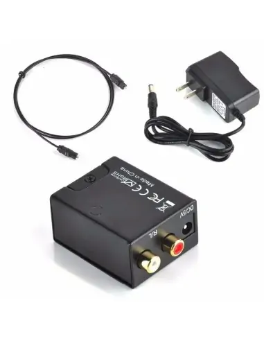 Conversor Adaptador De Audio Digital Óptico A Rca + Cable