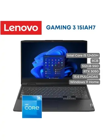 A Tres Click | Portátil Lenovo IdeaPad Gaming 3 15IAH7 Intel Core I5 12450H, 8GB, 512GB SSD, 15.6" RTX 3050, Windows 11 Home $ 5.969.900 $ 3.581.940 Lenovo Portátiles Gamer 
