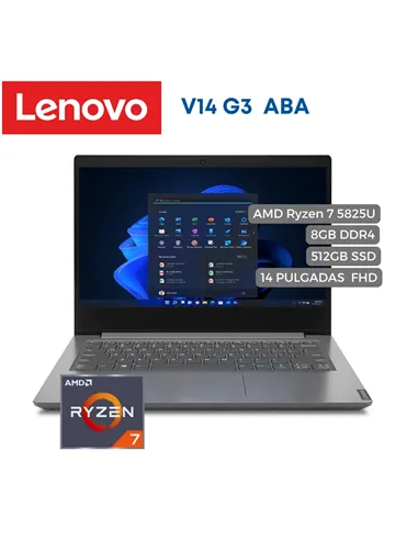 A Tres Click | Portátil Lenovo V14 G3 ABA AMD Ryzen 7 5825U 8GB 512 SSD 14" FHD $ 2.999.000 $ 2.399.200 Lenovo Portátiles & Notebook 