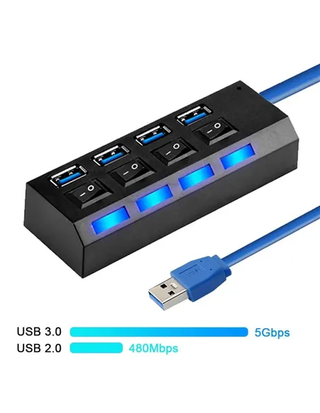 A Tres Click | Hub USB 3.0 Con Interruptor Independiente $ 51.600 $ 21.681 Generic Convertidores de Interfaces 