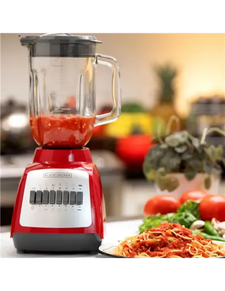 A Tres Click | Licuadora BLACK+DECKER DuraPro BLBD210GR Color Rojo, 10 Velocidades, Vaso de vidrio $ 174.900 $ 146.975 BLACK+DECKER Cocina 