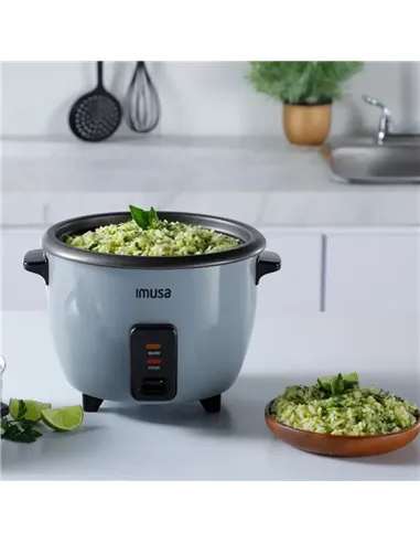 A Tres Click | Olla Arrocera IMUSA 3 tazas Con Vaporera y Accesorios Color Gris $&nbsp;104.900 $&nbsp;88.151 IMUSA Cocina 7702073603340
