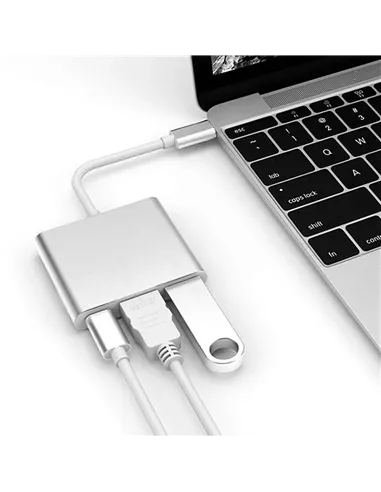 A Tres Click | Convertidor De USB C a USB 3.1, HDMI 4k y USB C $&nbsp;79.400 $&nbsp;49.916 Generic Convertidores de Video 