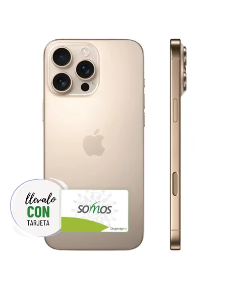 A Tres Click | Celular Iphone 16 Pro max 256GB E-Sim Color Desert Titanium $ 8.800.370 $ 5.546.452 APPLE Apple 