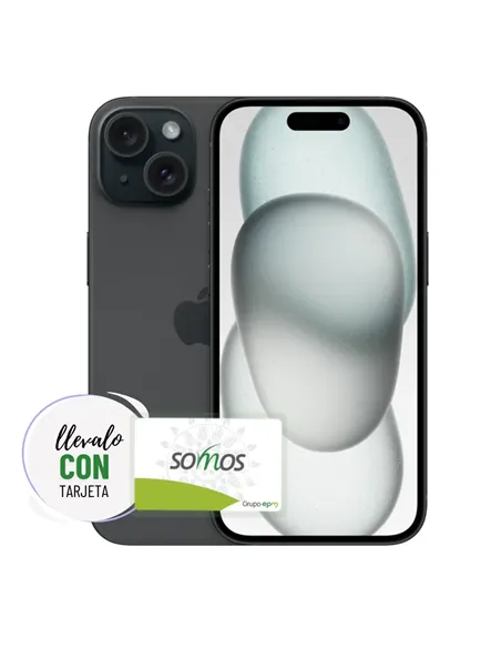 A Tres Click | Celular Iphone 15 128GB Sim Física Color, Negro $ 4.725.370 $ 2.978.174 APPLE Apple 