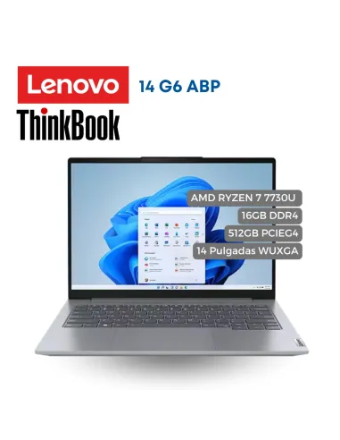 A Tres Click | Portátil Lenovo ThinkBook 14 G6 ABP AMD Ryzen 7 7730U, 16GB SSD, 512GB SSD, 14" WUXGA $ 4.199.000 $ 2.267.460 Lenovo Portátiles & Notebook 