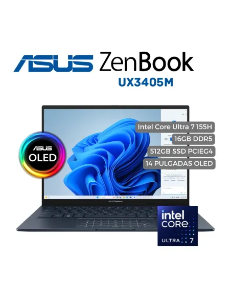 A Tres Click | Portatil Asus Zenbook UX3405M CORE ULTRA 7 155H, 16GB DDR5, 512GB PCIEG4, 14" OLED $ 7.599.000 $ 4.023.000 Asus Portátiles & Notebook 