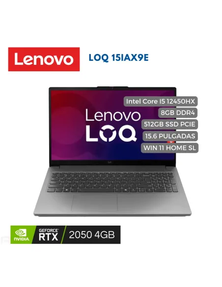 A Tres Click | Portatil Lenovo LOQ 15IAX9E Intel Core I5 12450HX, 8GB RAM, 512GB SSD, 15.6", RTX 2050 4GB, WINDOWS 11 HOME SL $ 4.099.900 $ 2.480.612 Lenovo Portátiles & Notebook 