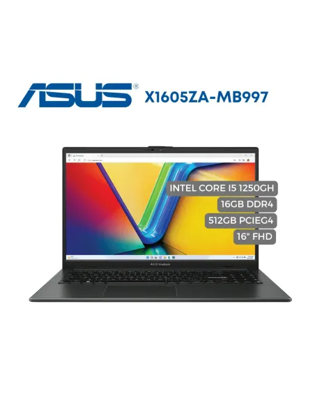 A Tres Click | Portatil Asus X1504ZA-MB997 Intel Core I5 1250GH, 16GB SSD DDR4, 512GB PCIeG4, 16" FHD $ 3.299.900 $ 2.045.938 Asus Portátiles & Notebook 