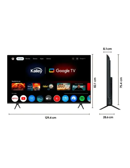 A Tres Click | TV KALLEY 58" Pulgadas 149 cm 58GQ405 4K-UHD QLED Smart TV Google $ 2.572.000 $ 1.621.008 Kalley Televisores 7705946479929