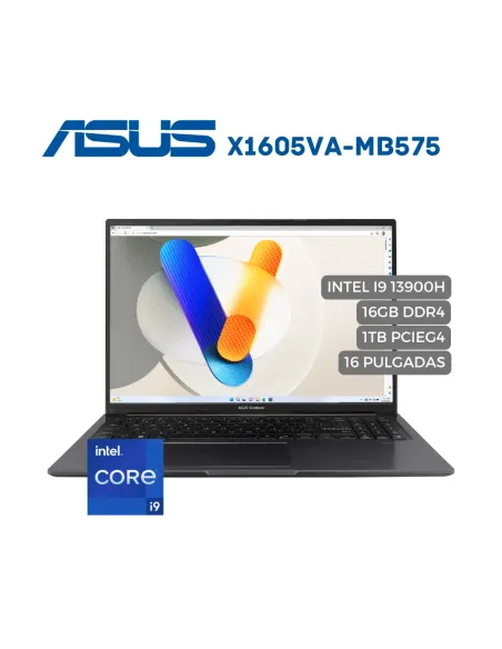 A Tres Click | Portatil ASUS X1605VA Intel Core I9 13900H, 16GB DDR4, 1TB SSD NVMe, 16" FHD $ 4.071.900 $ 3.053.925 Asus Portátiles & Notebook 