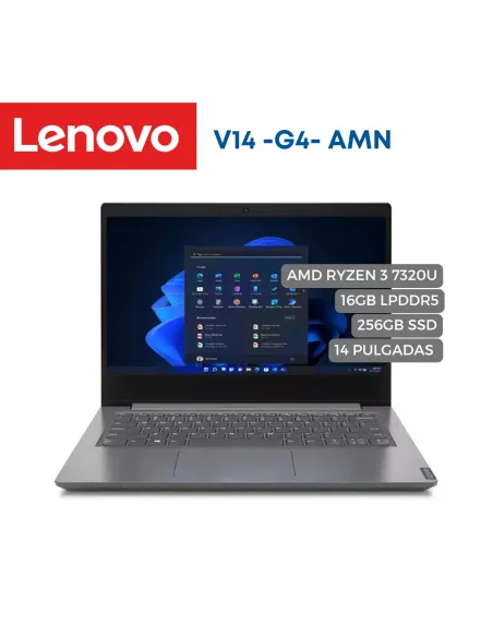 A Tres Click | Portátil Lenovo V14 G4 AMN AMD Ryzen 3 7320U, 16GB LPDDR5, 256GB SSD, 14" FHD $ 1.859.900 $ 1.450.722 Lenovo Portátiles & Notebook 