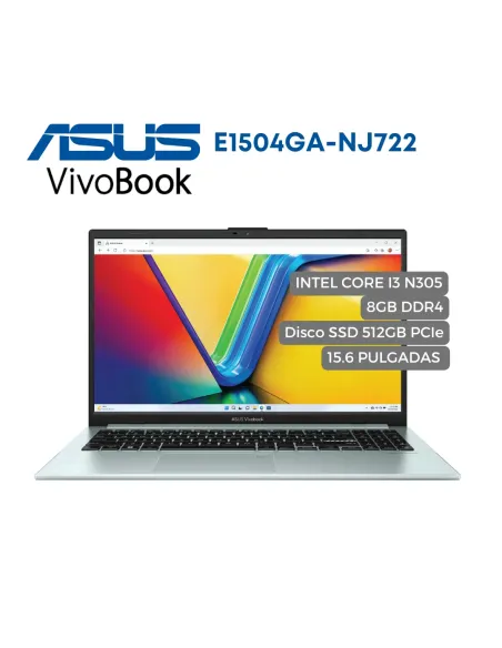 A Tres Click | Portatil Asus E1504GA Intel Core I3 N305, 8GB DDR4, 512 SSD NVMe, 15.6" FHD $ 1.859.000 $ 1.450.020 Asus Portátiles & Notebook 