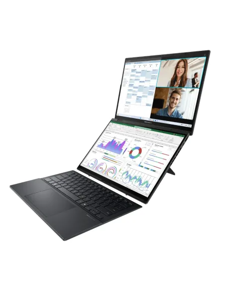 A Tres Click | Portatil Asus Zenbook Duo UX8406CA, Intel core Ultra 9 285H, 1TB PCIeG4, 32GB LPDDR5X, 14" OLED WQ + BEND, W11 HOME $ 11.280.000 $ 8.798.400 Asus Portátiles & Notebook 